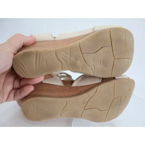 Miz Mooz Sofie Sandals Womens Size 41 EU 9.5 / 10 Ivory Leather Wedge Slingback - Picture 10 of 13